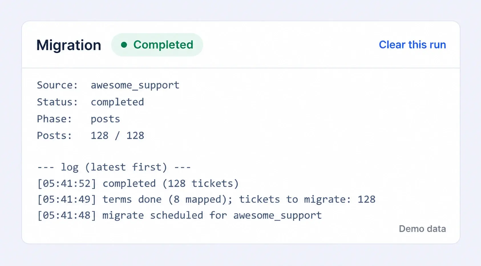 Migration Completed