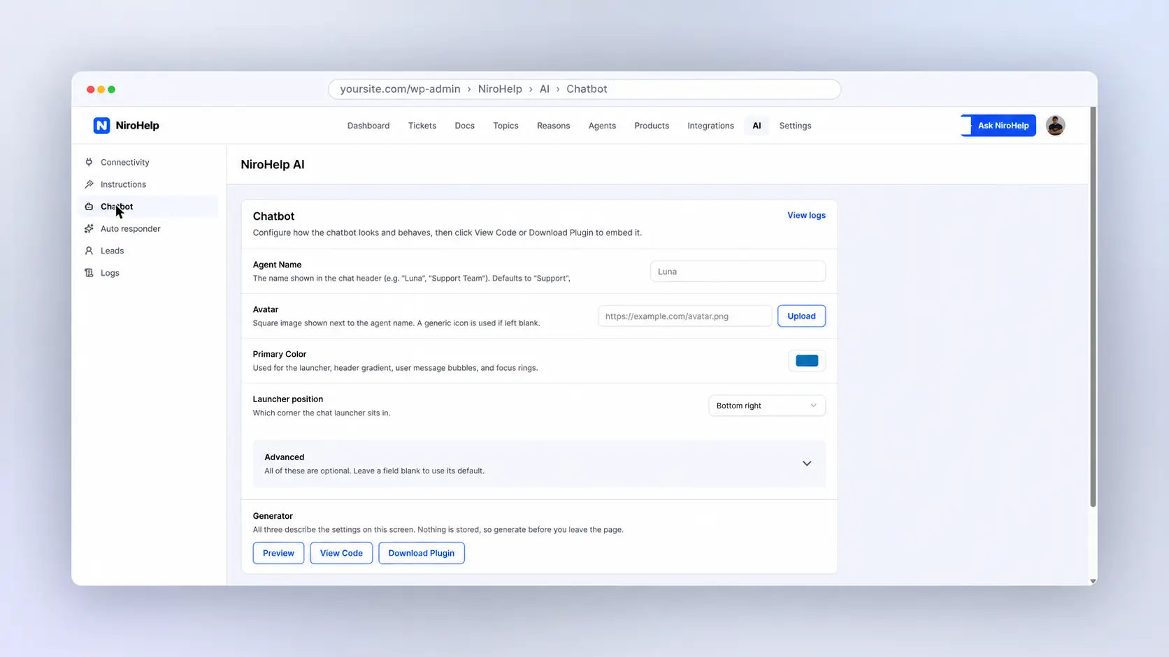 NiroHelp AI connection and sync